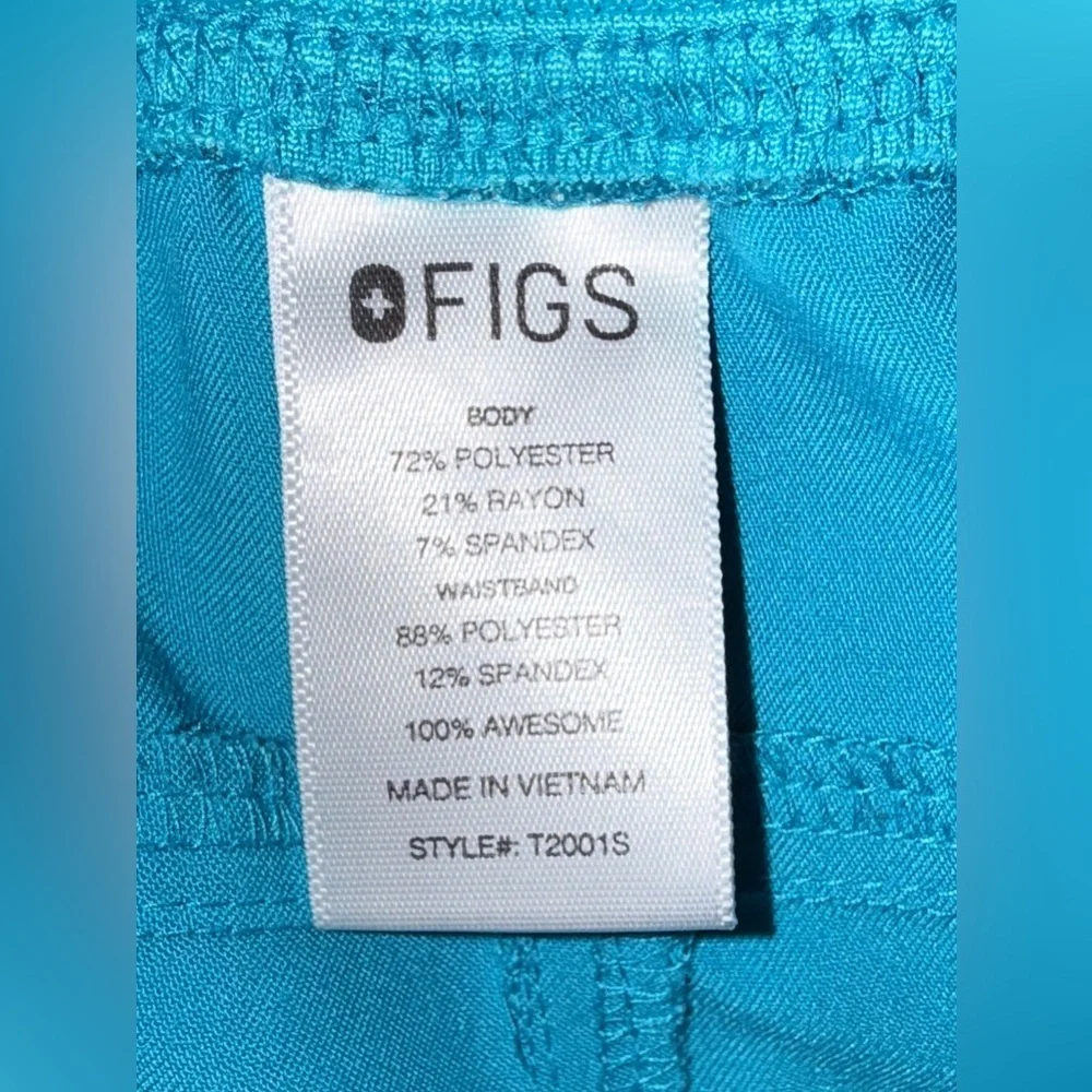 FIGS Men’s Axim Cargo 7 Pocket Pull On Caribbean Blue Scrub Pant Size M-S